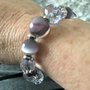 Purple & clear fashion bead bracelet